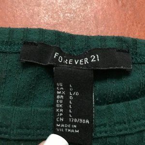 Green ribbed crop top